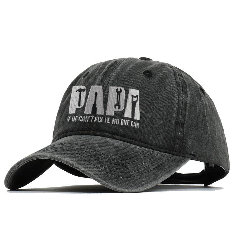 Vintage PAPA Dad Embroidered Baseball Cap - Unisex, Washed Soft Brim, Versatile Sun Protection