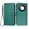 For Honor X9b 5G/Honor Magic6 Lite 5G/Honor X50 GT 5G/Honor X50 Pro 5G/Honor X50 5G Wallet Case with Strap Carbon Fiber Texture Leather Mobile Cover