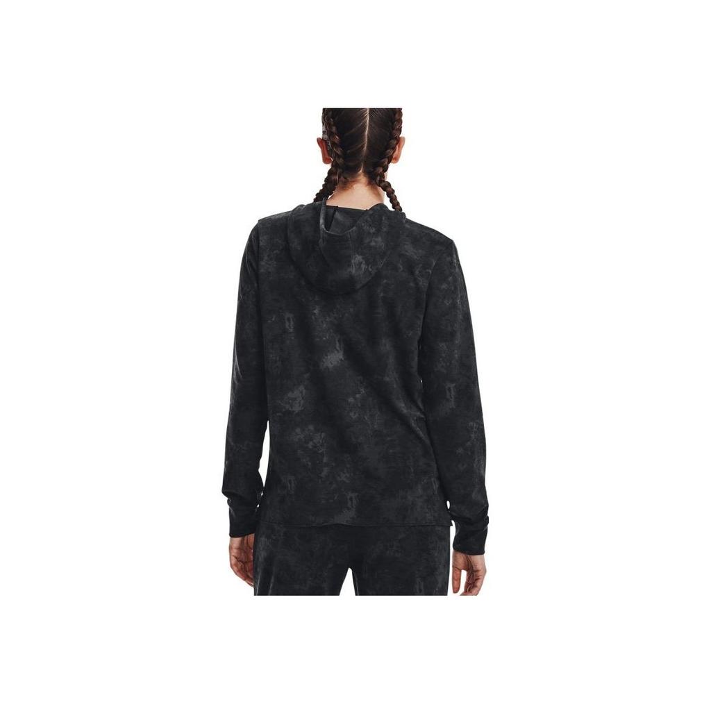 Under Armour Rival All Over Tie Dye Logo Hoodie Women Hoodies Black 1373035-001