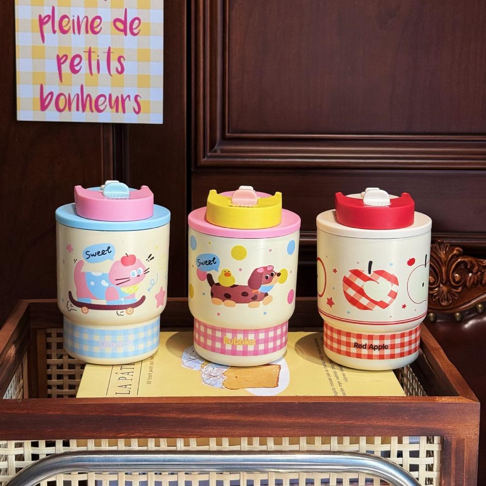 Leak Proof Stainless Steel Coffee Cup Cartoon Insulated Cup Cute Car Water Cup  Office