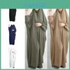 Elegantes Damen-Set aus Seidenvelours: Morgenmantel und Kopftuch in einfarbigen Farben