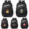 Unisex Roblox Pattern Canvas Backpack With Durable Material And Multiple Storage Compartments