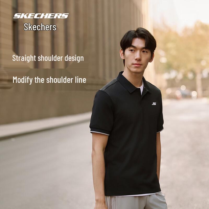 Skechers Men's Knitted Short Sleeve Polo Shirt P226M006