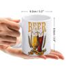 1pc 11oz White Ceramic Mug with Double-Sided Design for Beer Fans, Funny Everyday Drinkware, Ideal Gift for Birthdays and Party Lovers