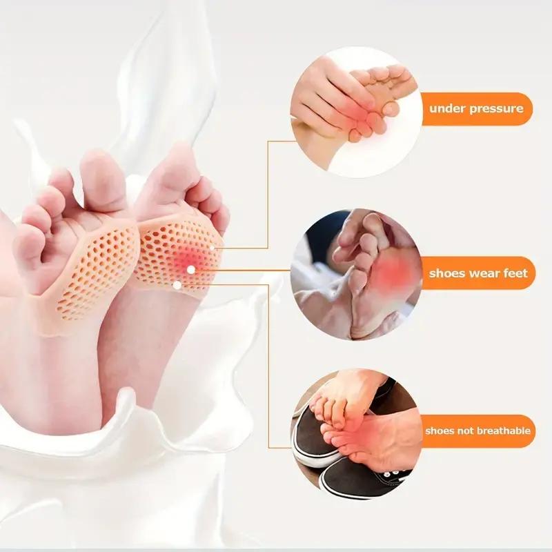 Silicone Forefoot CushionAnti-pain Insoles Foot ProtectionNon-slipSuper Soft Shoes Insoles Non Slip Shoe Pads