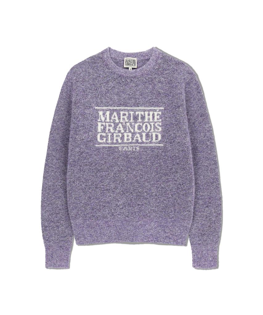 Malittepeulangsowajeobeo Boucle Classic Logo Knit Pullover Light Purple