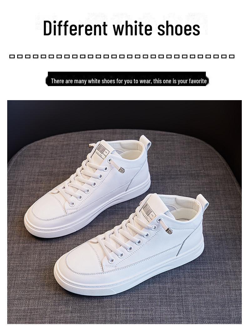 

Женские высокие туфли на плоской подошве, натуральная воловья кожа, новые модели весна/осень 2025 года, универсальные повседневные белые туфли Size 41