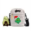 Grinch Christmas Canvas Mini Crossbody Bag With Zipper And Internal Storage For Daily Outings