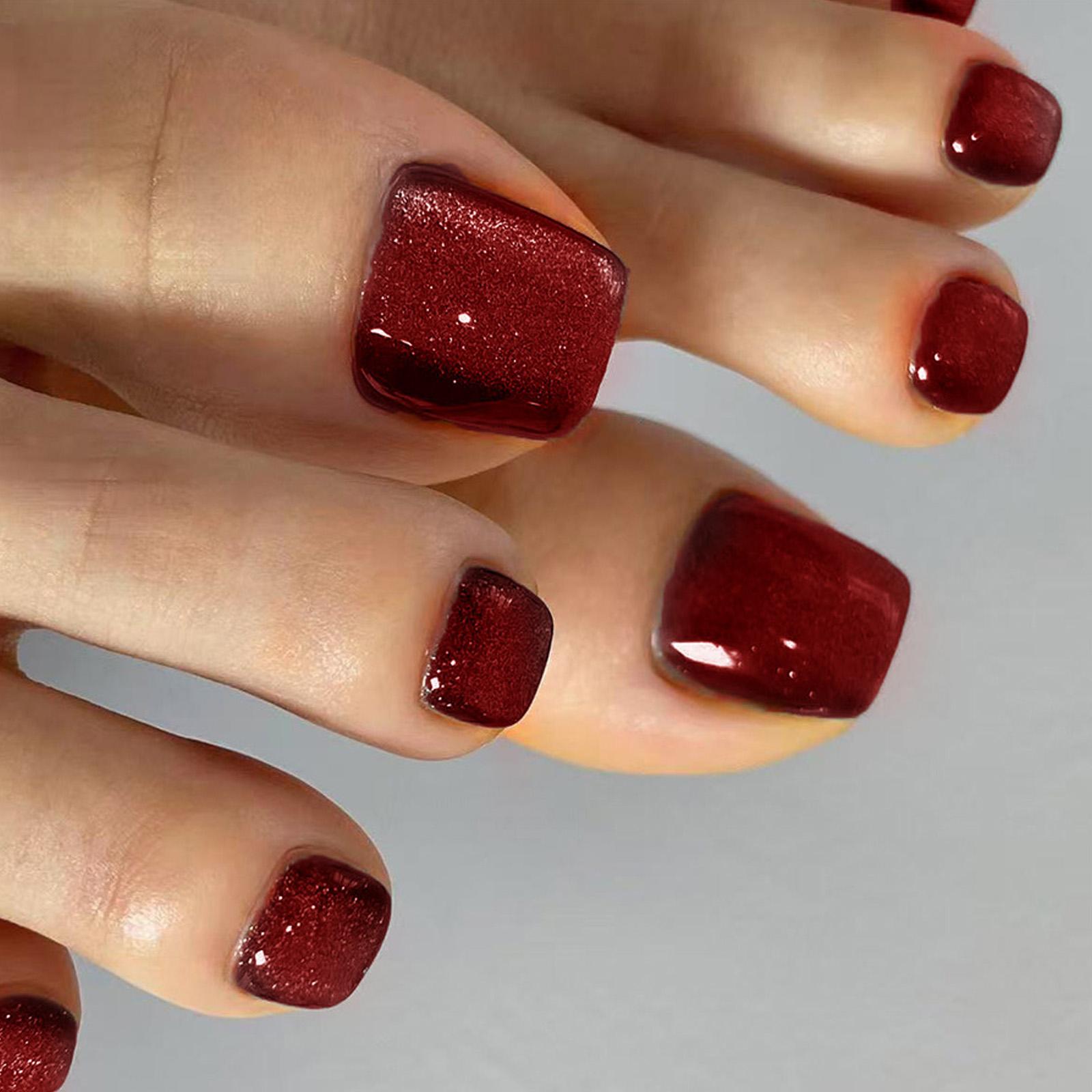 

Накладные ногти на ногах Кошачий глаз Клей для ногтей на ногах 24 шт. Глянцевые ногти на ногах Многоразовые УФ-покрытие Накладные ногти Акриловые накладные ногти