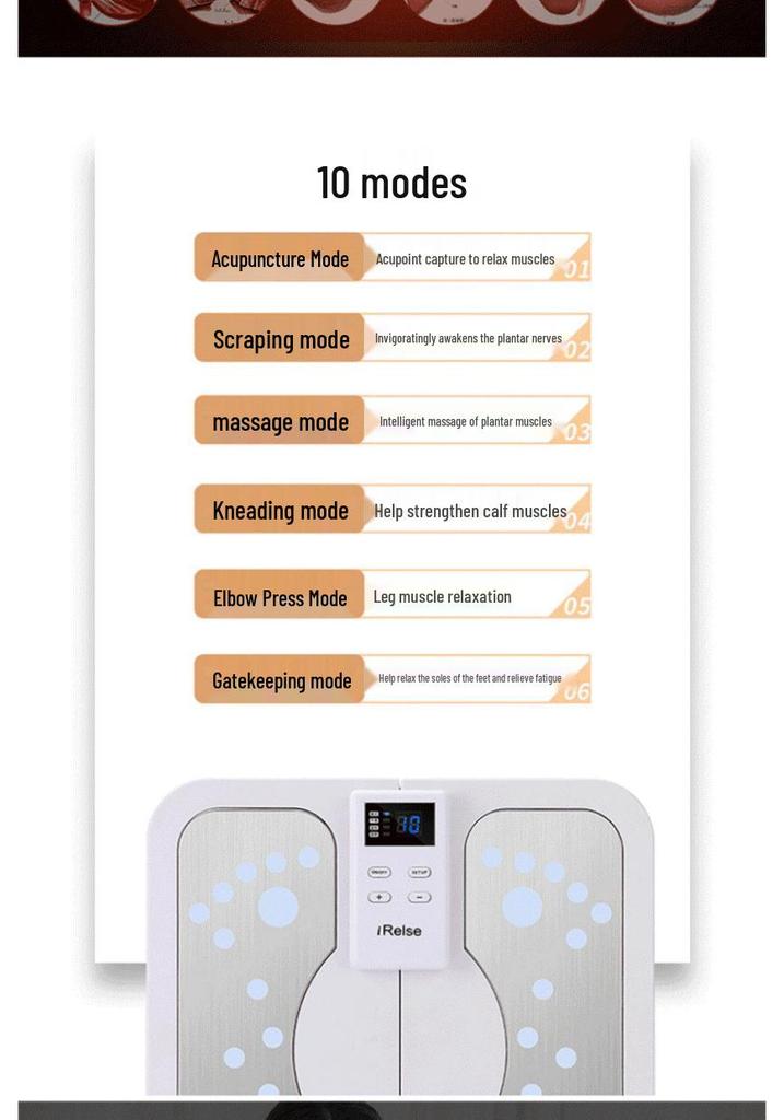 Smart EMS Electric Pulse Foot Massager with Heat Compression and Acupuncture Vibration