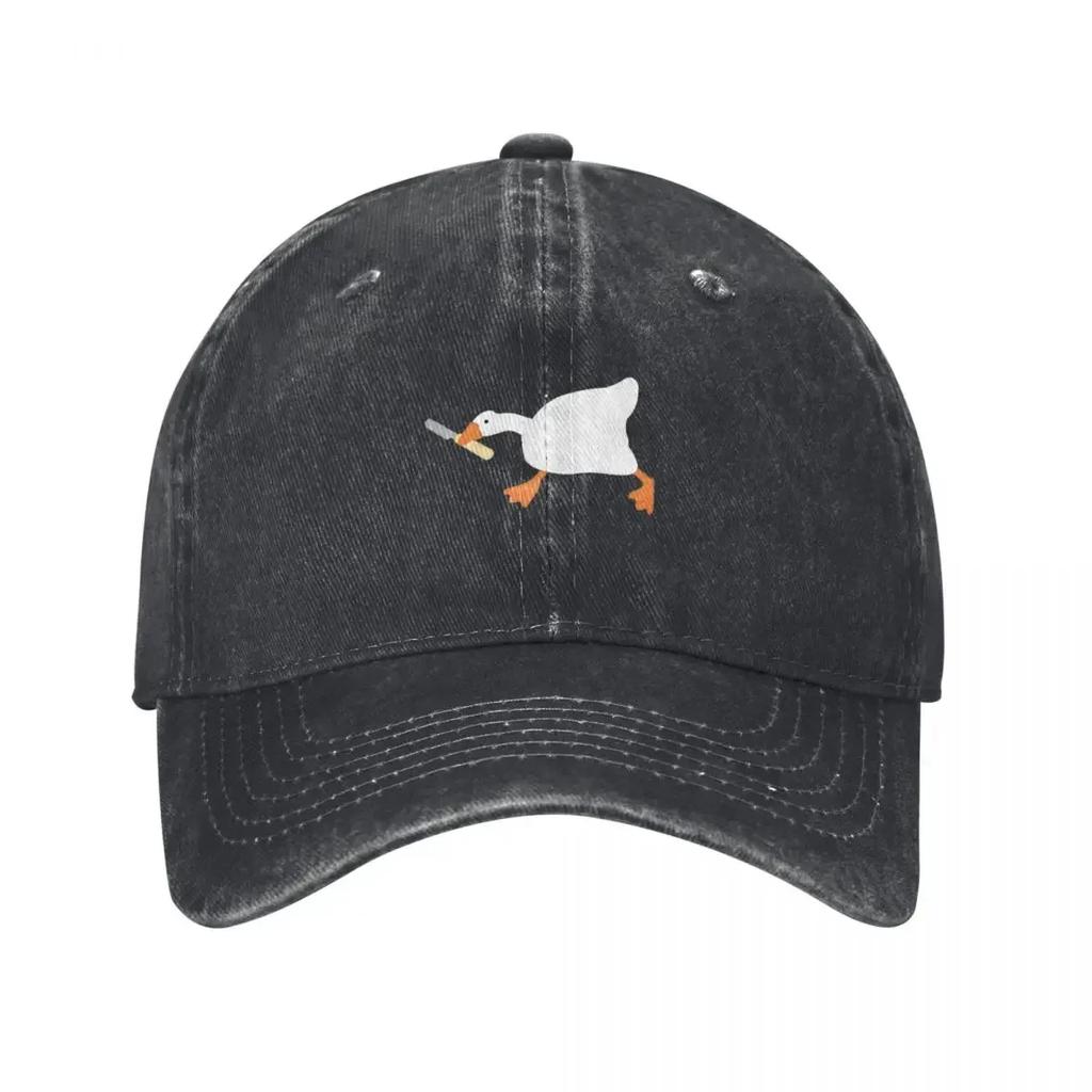 Biting Knife White Goose Inhale Duck Baseball Caps Unisex Style Distressed Washed Snapback Hat Outdoor  Caps Hat