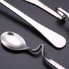 4pcs Twisting Coffee Spoon Set Curved Handle Mixing Spoon Polished Teaspoons  Cafe Supplies