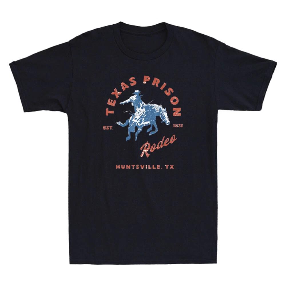 Texas Prison Rodeo Cowboy Western Funny Cowboy Ride Horse Vintage Men s T-Shirt L