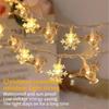 Neue LED Rentier Weihnachtsbaum Schneeflocke Stern Lichterkette für festliche Dekoration, Weihnachtsdekoration für Innen und bunte Lichter