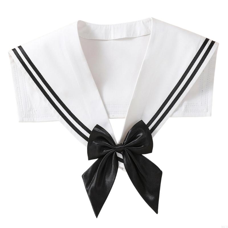 M6CD Sailor Inspired Detachable Collar Fashion False Collar Fashion Neckpiece For Themed Parties Professional Dress