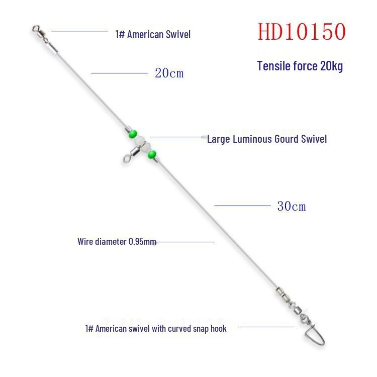 Luminous Gourd Swivel Fishing Rig for Sea Bass & Mackerel with Multiple Hooks