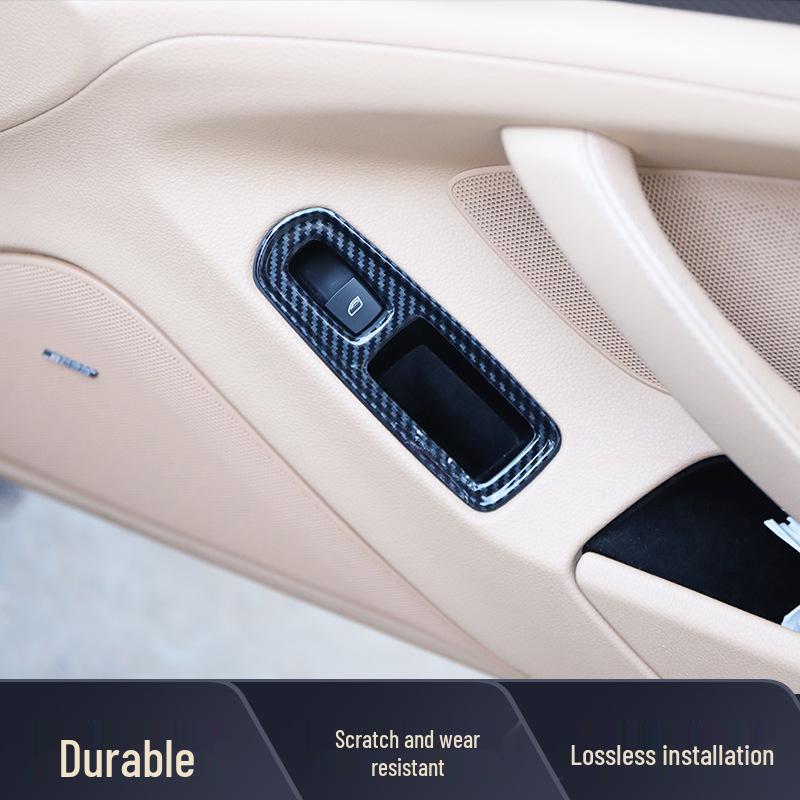 Carbon Fiber Panel Decor Sticker for 10-16 Panamera Front Passenger Side - Imitation Peach Wood