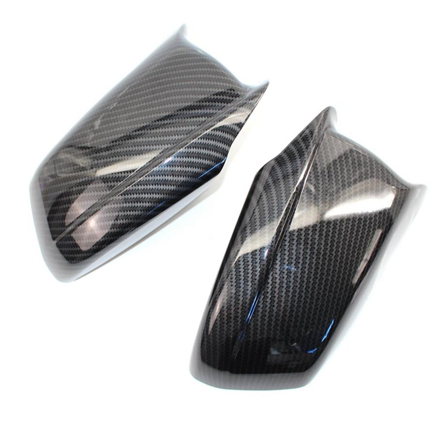 Carbon Fiber Look Door Side Wing Mirror Cover Cap For BMW 5 Series F10/F11/F18 Pre-LCI 2011-2013