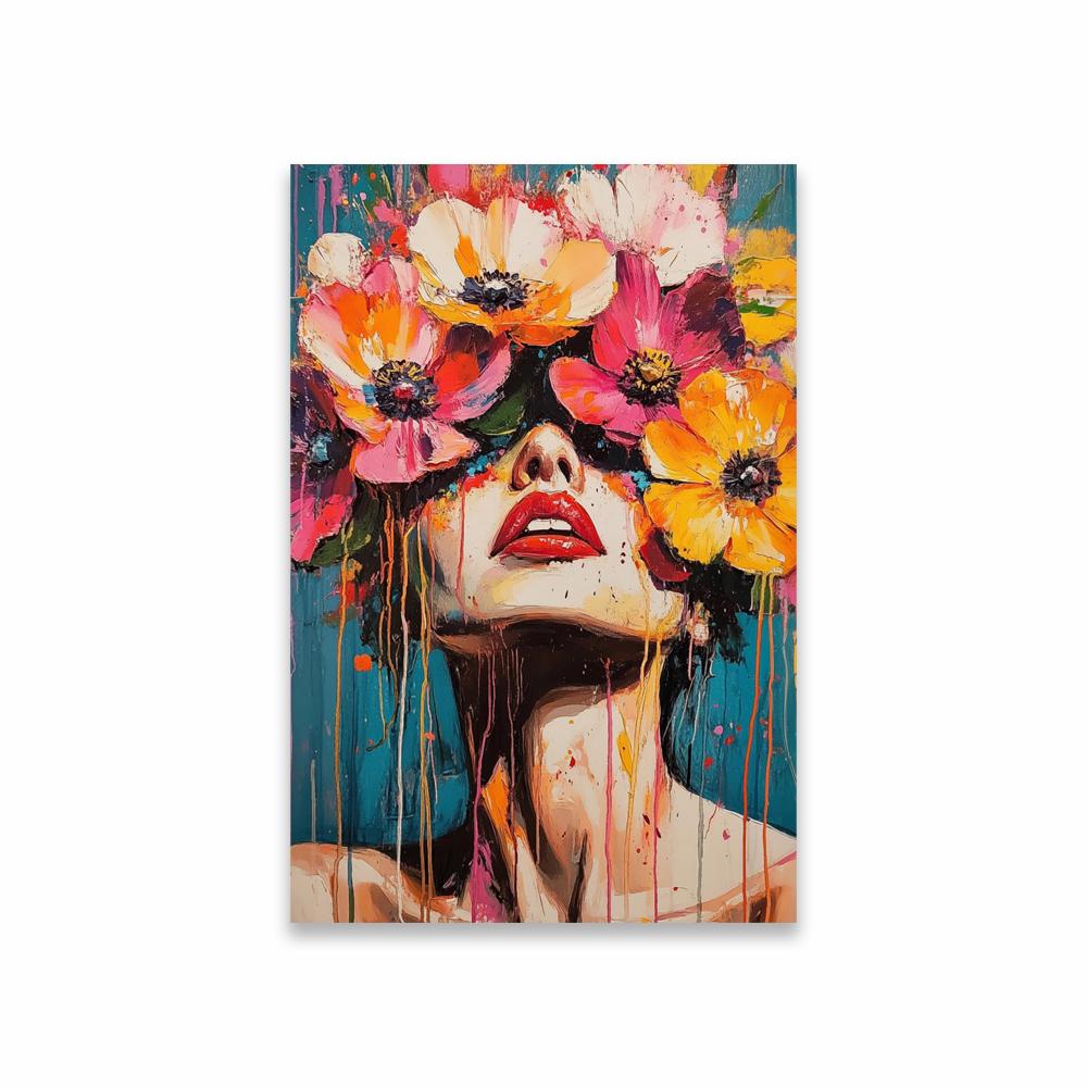 Black Girl Fashion Poster Black Woman Wall Art Prints African American Woman Abstract Woman Portrait Wall Art Canvas Painting 21X30CMNo Framed