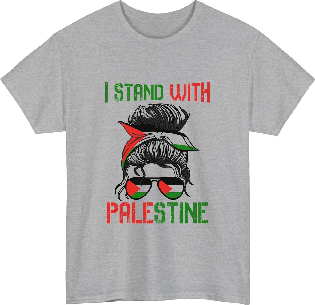 Teen Girl's Cotton T-shirt Summer Casual Graphic Tee Short Sleeve I Stand With Palestine T Shirt, Palestine Supporters T Shirt, Palestine Flag Tee