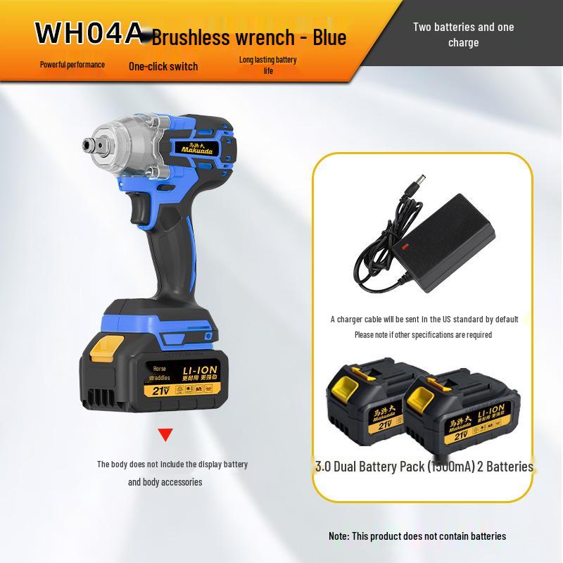 High-Power Brushless Rechargeable Impact Wrench for Auto Repair, Carpentry, and Scaffold Work
