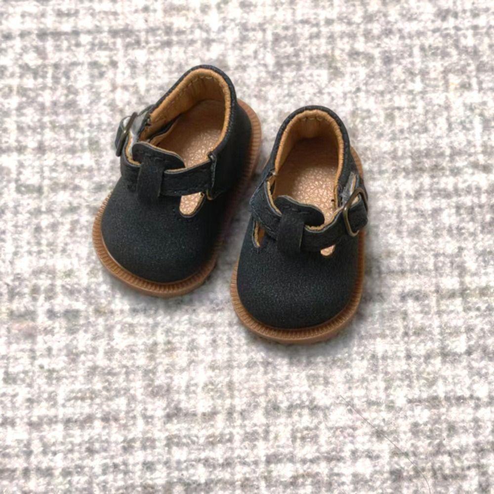 1pair Black Brown Doll Leather Shoes Boots Pretend Play Dolls Uniform Shoes Bjd Doll Shoe  For Penny