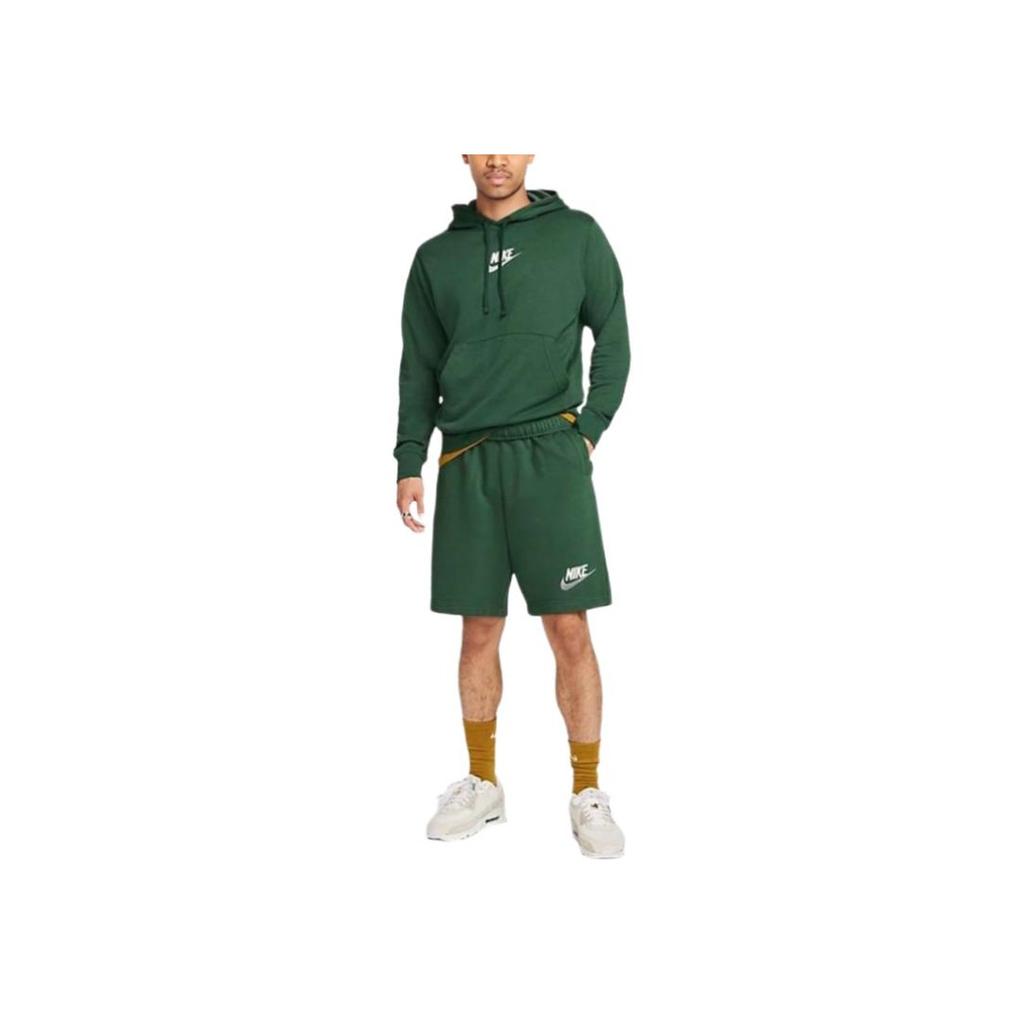 Nike Felpa con Cappuccio Casual con Logo Ricamato Uomo Top Verde FB7789-323