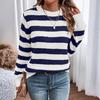Sweaters For Women  R-neck Striped Cute Color Block Fall Winter Knitted Pullover Tops