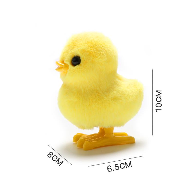 Children's Wind-up Jumping Plush Chick Simulation Nostalgic Toy