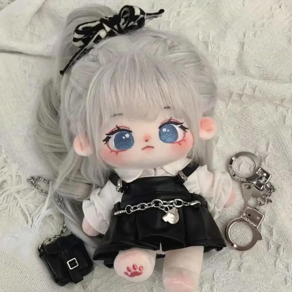 20Cm Change Clothes  Toy Cute Sweet Girl Birthday Kawaii Sweet Girl White Fried Hair  Stuffed Doll Body Gift Dolls