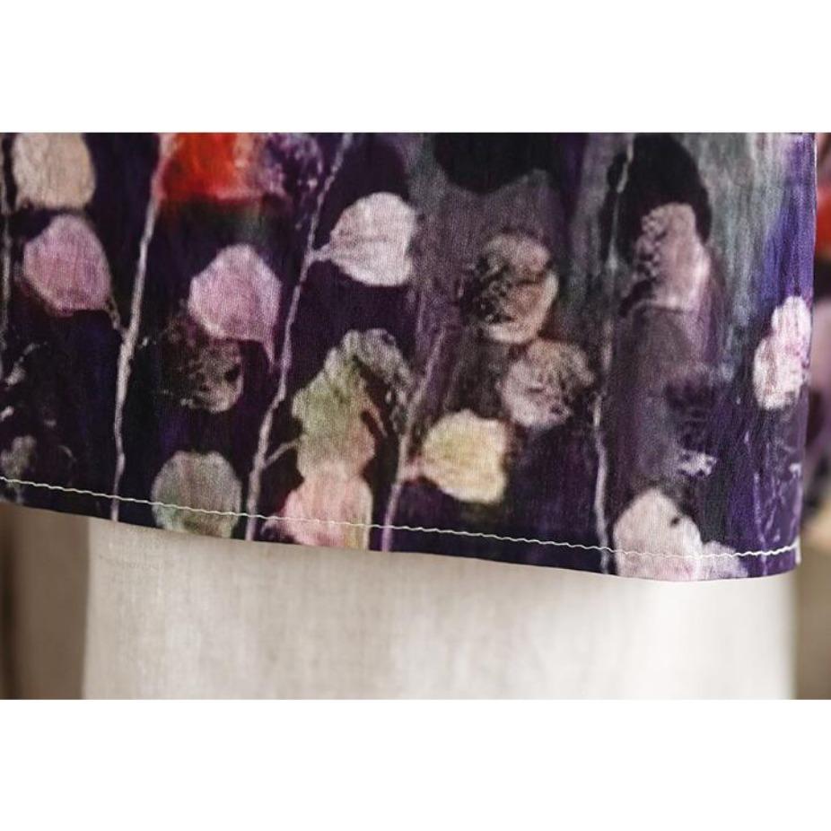 Lösa Blusar i Stora Storlekar Sommar Hampa Bomull Etnisk Stil Fladdermusärmar Koreansk Rundhalsad T-shirt för Kvinnor