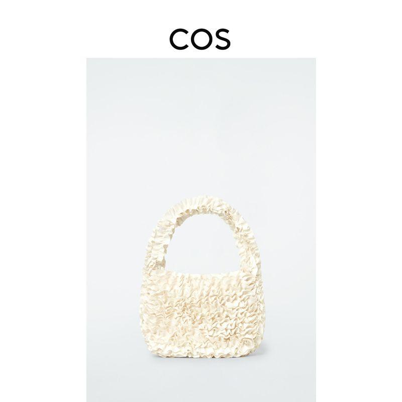 

Cos Women s Petal Pleated Zipper One-Shoulder Cream Bag Ivory 2025 Spring New 1269101002 Ivory