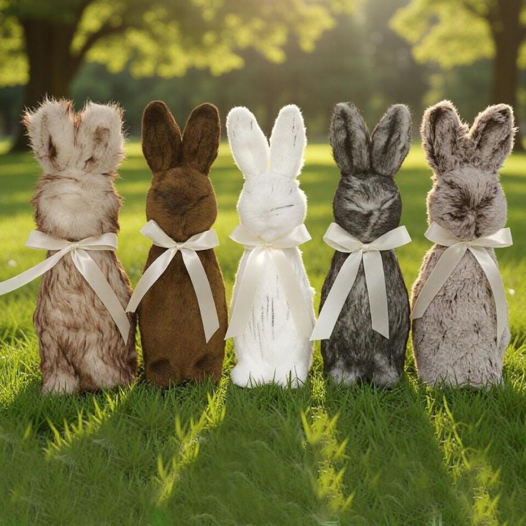 Easter Decorative Bunny Doll, Long Plush Bunny Figurine, Holiday Decorative Doll