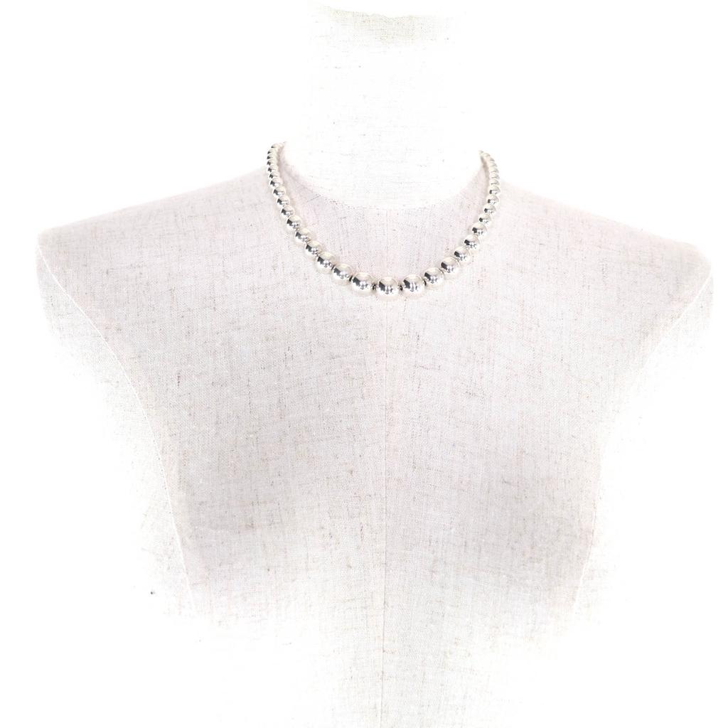 Great TIFFANY&Co. Necklace Graduated Ball Necklace Silver 925 Women Used