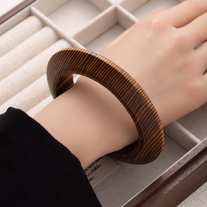 New Chinese Retro Ethnic Style Wood Literary And Artistic Safety Bracelet High-End Sense Simple Niche Solid Wood Bracelet Bracelet Bracelet