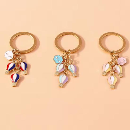 Keychain Hot Air Balloon Charm Compact Size Lightweight Zinc Alloy Key Chain Christmas Valentine Birthday Anniversary Accessories