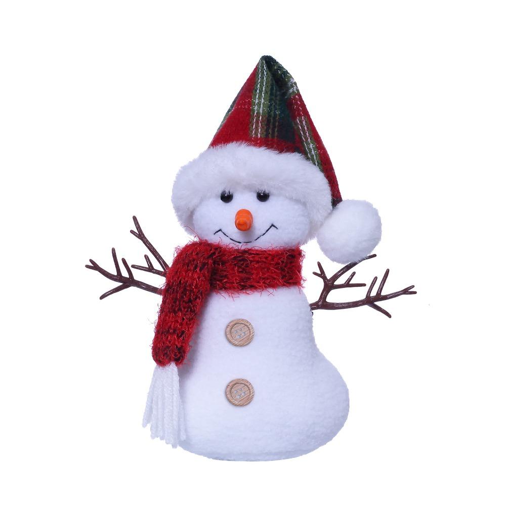 Cute Plush Snowman Doll Toy Sitting Merry Christmas Decorations  Home Decoration