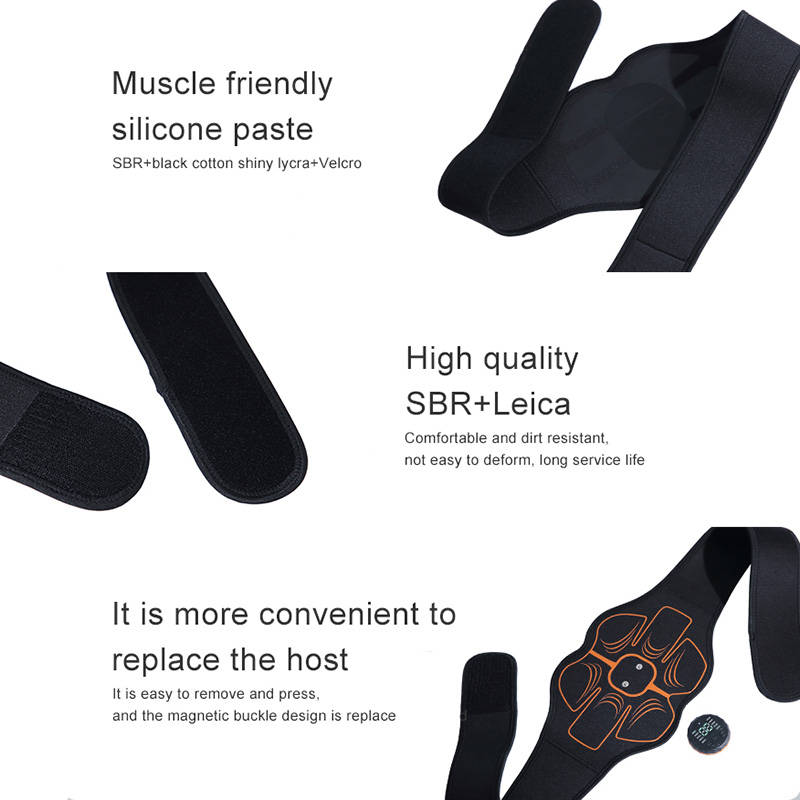 Abs Trainer EMS Muscle Stimulator Abdominal Massager Electric Toning Belt USB Recharge Waist Belly Weight Loss Home Gym Fitness