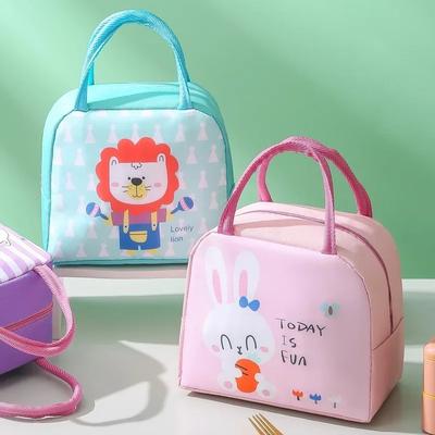 Cute Cartoon Thermal Insulation Bag Aluminum Film Waterproof Lunch Box Storage Bag Students Portable Picnic Box Insulated Bag