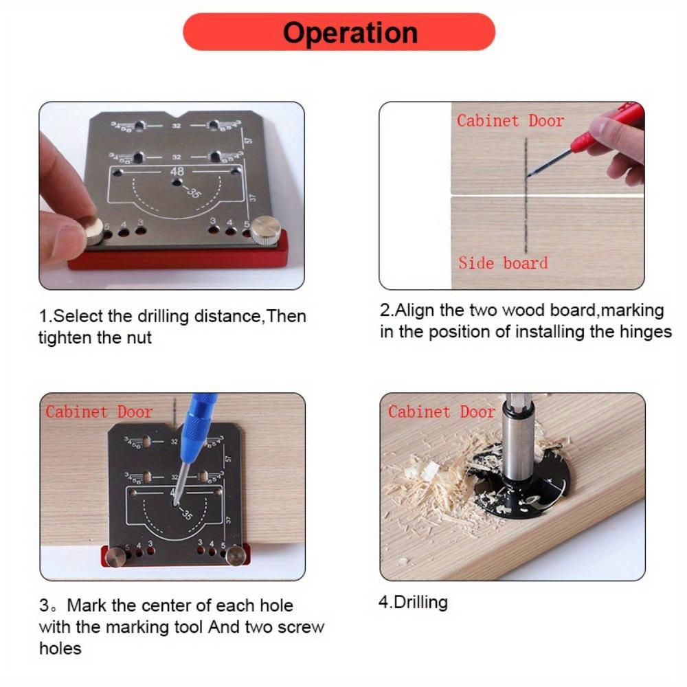 35Mm Woodworking Punching Aid with Hinge Positioner and Limit Frame for Fast and Precise Drilling Installation for Cabinet Doors