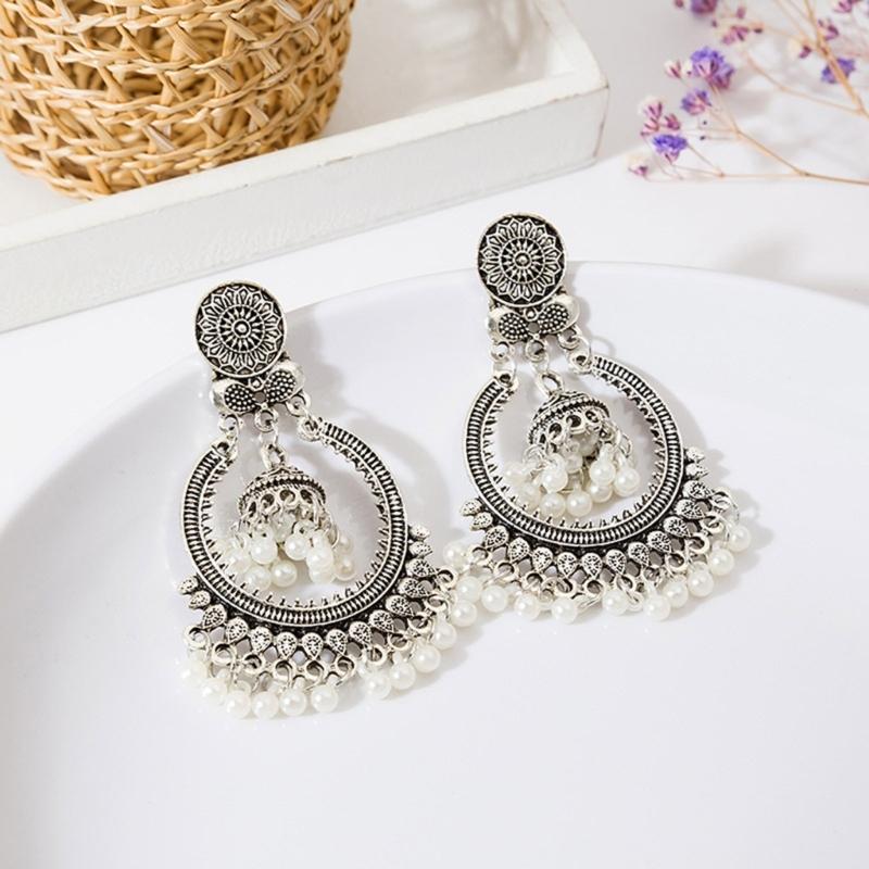 Stylish Long Dangle Earrings Handmade Pearls Tassels Earrings Beads Pendant Earrings Perfect for Women Party Accessories