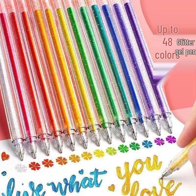 Bolígrafos de Gel Fluorescentes con Brillo para Estudiantes y Diarios - Colores Luminosos, Arena Movediza, Perlados