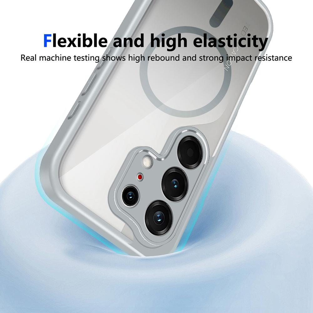 KEYSION Transparent Magnetic Phone Case for TECNO Camon 50 Ultra 5G Silicone+PC HD Clear Shockproof Cover for CAMON 50 50 Pro 4G