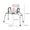 Adjustable Non-Slip Shower Chair with Armrests for Elderly, Disabled, and Pregnant Users