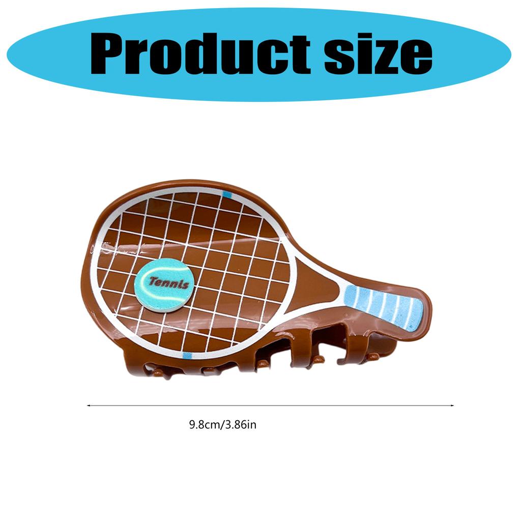 Creative Tennis Racket Hair Clip Non Slip Grip Sports Theme Hair Accessory For Women Girls Daily Use