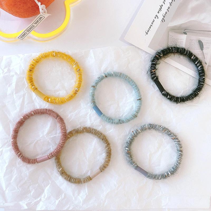 

3 шт., простая двухцветная веревка для волос в корейском стиле, высокоэластичная плюшевая резинка для волос, однотонная базовая резинка для волос, аксессуары для головы с резинкой
