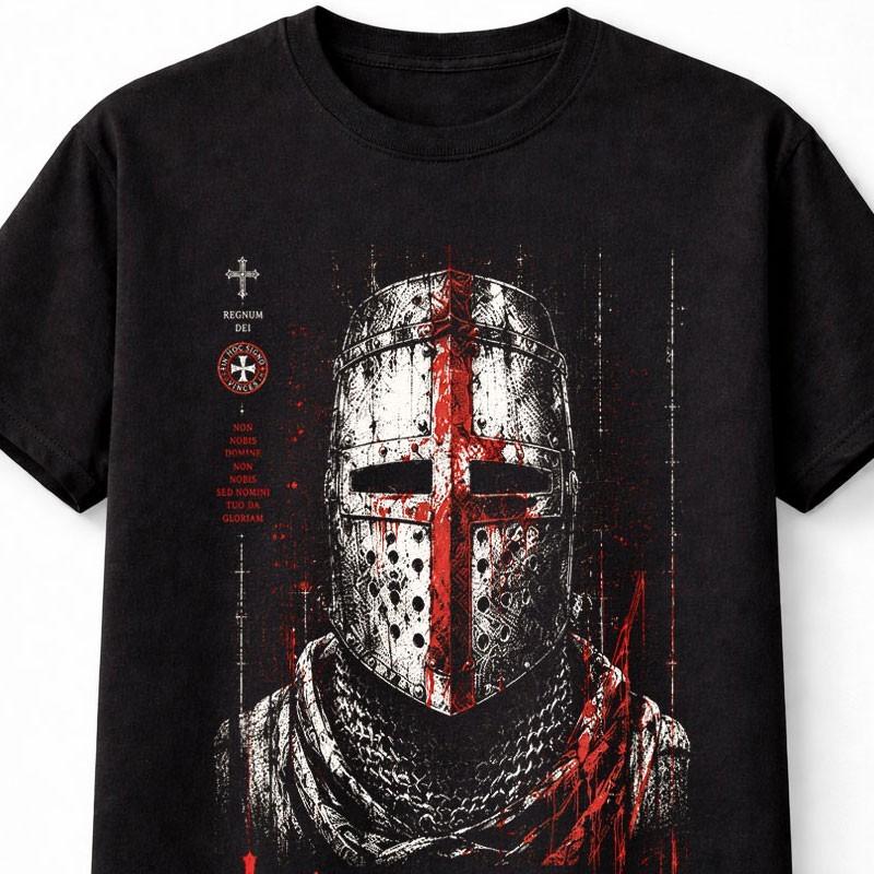 Knights Templar Helmet Crusader Medieval Warrior Cross Unisex TShirt