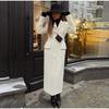 Lapel Single-breasted Long Ladies Coat Fashion All-match Solid Color Thick Coat Autumn and Winter New Ladies Long Jacket
