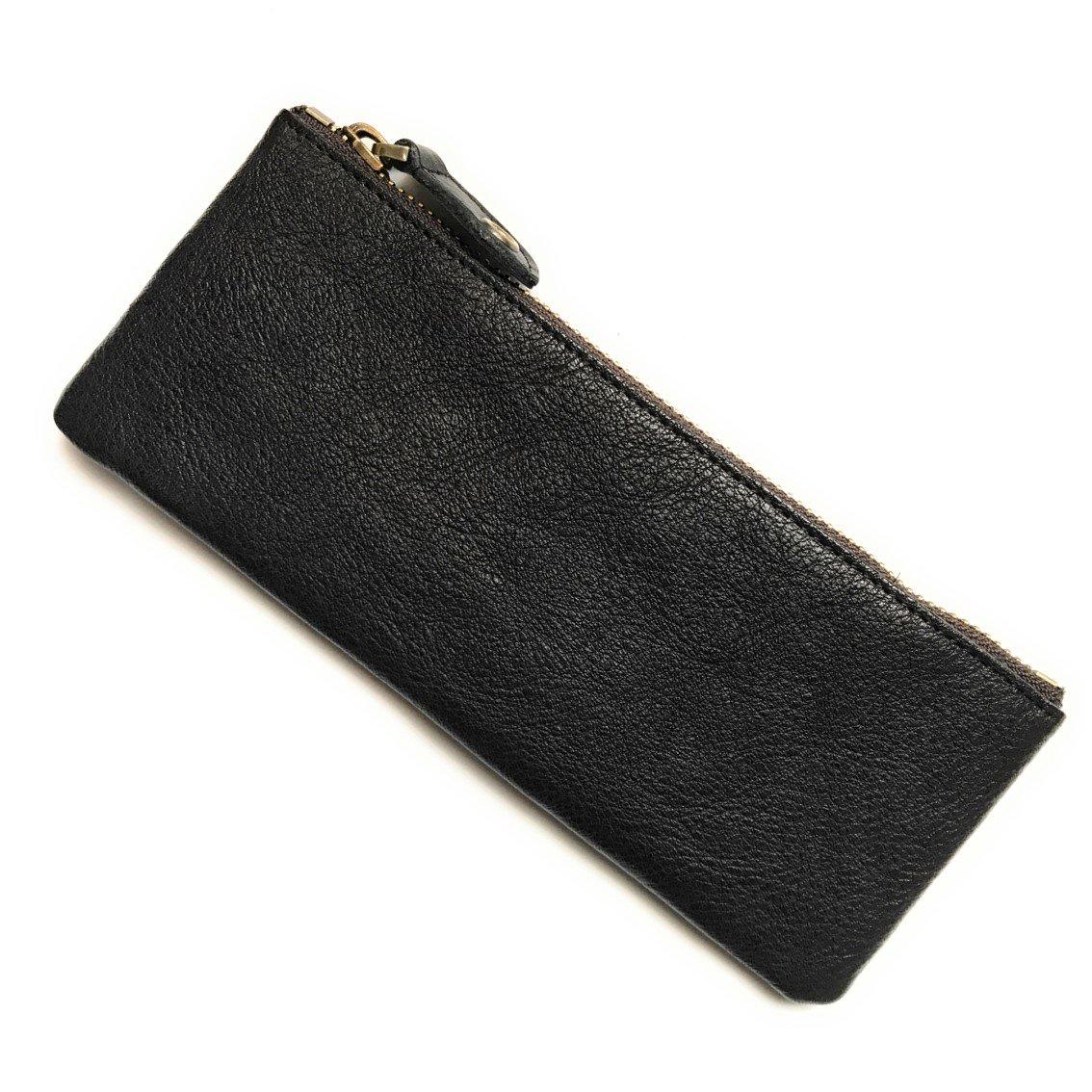 

Rigral Pencil Genuine Black Case, Leather, Zippered, Lightweight, Slim, чёрный