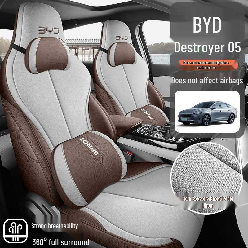 Breathable Linen Full Coverage All-Season Seat Covers for BYD Destroyer 05